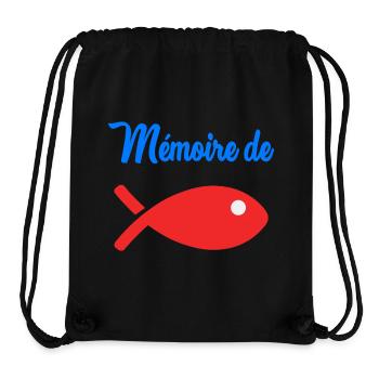 POISSON. MEMOIRE. HUMOUR - Sac à cordon recyclé Stanley/Stella - noir - Devant
