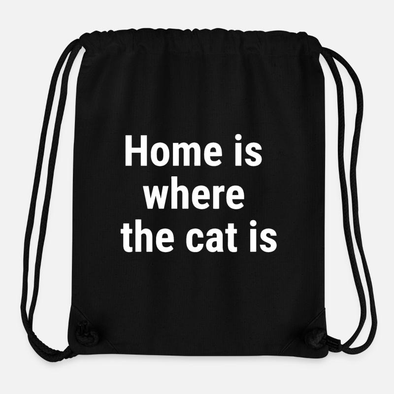 Zuhause ist, wo die Katze weiß ist - Stanley/Stella recycelter Gym Bag - Schwarz