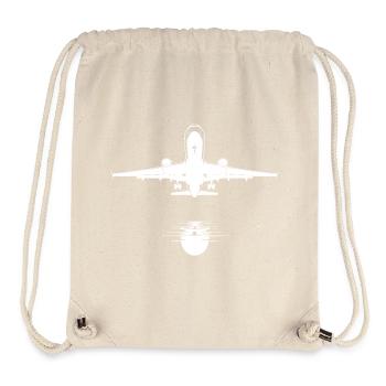 Flugzeug Skizze - Stanley/Stella recycelter Gym Bag - Naturweiß - Vorne