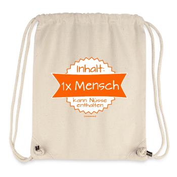 Humoristisches Mensch-Logo mit Botschaft - Stanley/Stella recycelter Gym Bag - Naturweiß - Vorne