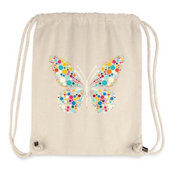 Spotty Polka Dot Mosaic Butterfly - Stanley/Stella Recycled Gym Bag - natural - Front