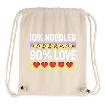 10% Nudeln 90% lieben lustiges Essen Kunst - Stanley/Stella recycelter Gym Bag - Naturweiß - Vorne