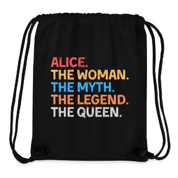 Alice, la femme, le mythe, la légende, la reine - Sac à cordon recyclé Stanley/Stella - noir - Devant