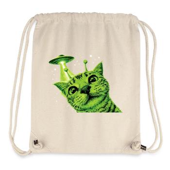 Alien Cat UFO - Stanley/Stella Recycled Gym Bag - natural - Front