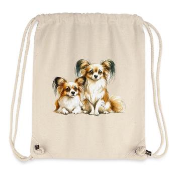 Papillon Hunde - Stanley/Stella recycelter Gym Bag - Naturweiß - Vorne