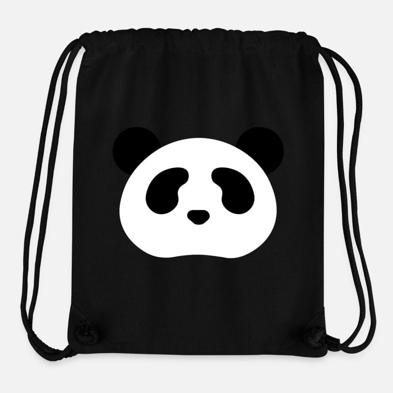 Panda Ours - Sac à cordon recyclé Stanley/Stella - noir