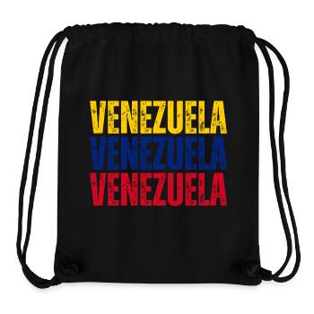 Drapeau du Venezuela, fierté vénézuélienne - Sac à cordon recyclé Stanley/Stella - noir - Devant