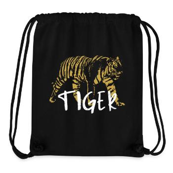 Wilder Tiger, Altmodisch, Abbildung - Stanley/Stella recycelter Gym Bag - Schwarz - Vorne