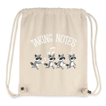 Raton Laveur Notes Musicales Musique - Sac à cordon recyclé Stanley/Stella - blanc naturel - Devant