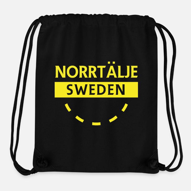 Norrtälje Suède Logo rond - Sac à cordon recyclé Stanley/Stella - noir
