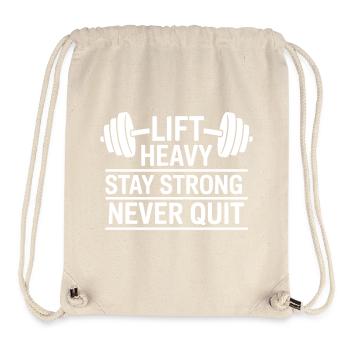Lift heavy, stay  strong, never quit - Stanley/Stella recycelter Gym Bag - Naturweiß - Vorne