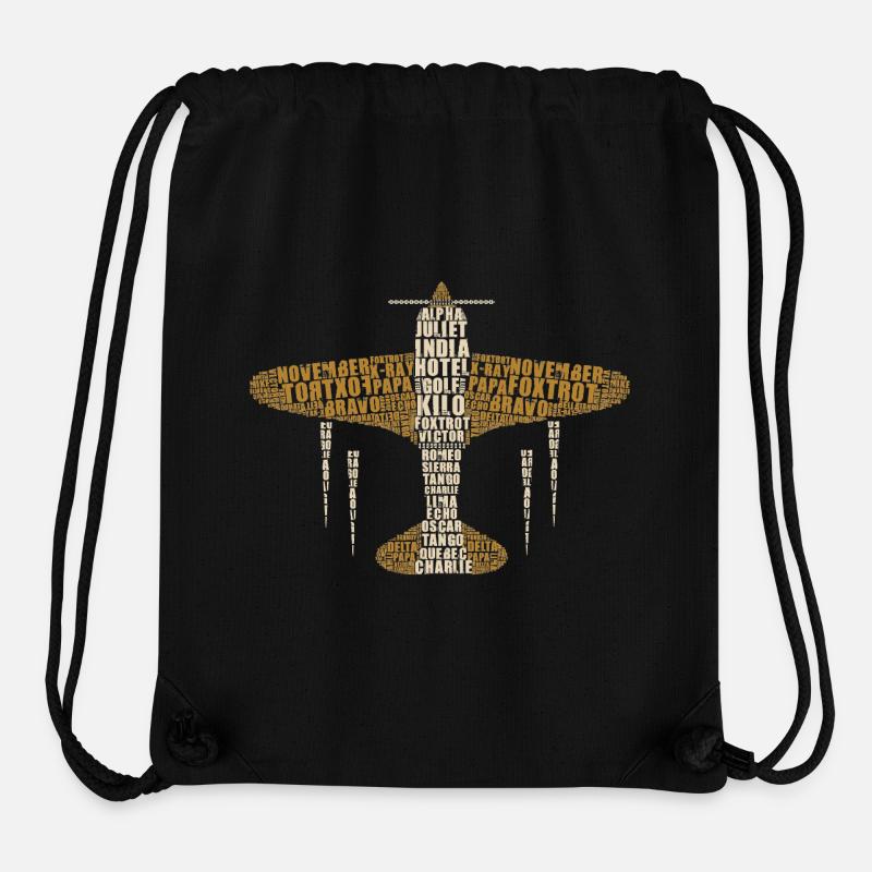 Phonetic Alphabet Pilot Aviation Shirt - Stanley/Stella recycelter Gym Bag - Schwarz