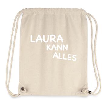 Laura peut tout faire I Laura est la meilleure - Sac à cordon recyclé Stanley/Stella - blanc naturel - Devant