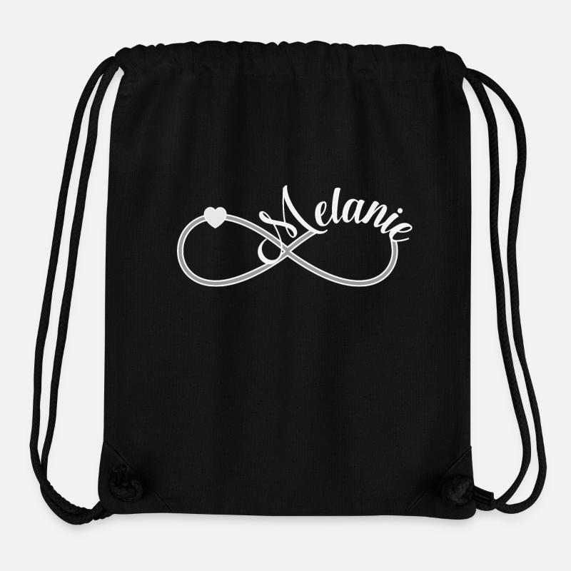 Mélanie prénom prénom - Sac à cordon recyclé Stanley/Stella - noir