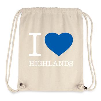 I LOVE HIGHLANDS - Stanley/Stella recycelter Gym Bag - Naturweiß - Vorne