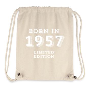 1957, Geburtsjahr, Geburtsdatum - Stanley/Stella recycelter Gym Bag - Naturweiß - Vorne