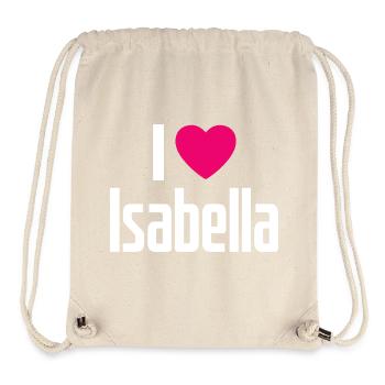 I Love Isabella Pinkes Herz Ich liebe Isabella - Stanley/Stella recycelter Gym Bag - Naturweiß - Vorne