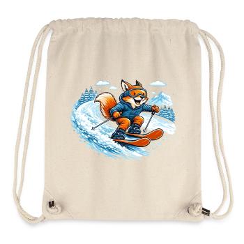 Lustiger Ski Fuchs – Comic Wintermotiv - Stanley/Stella recycelter Gym Bag - Naturweiß - Vorne