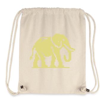 Pixel Elefant Gelb Retro - Stanley/Stella recycelter Gym Bag - Naturweiß - Vorne