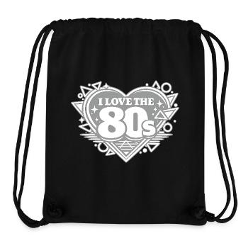 I Love the 80s Retro Herz - Stanley/Stella recycelter Gym Bag - Schwarz - Vorne