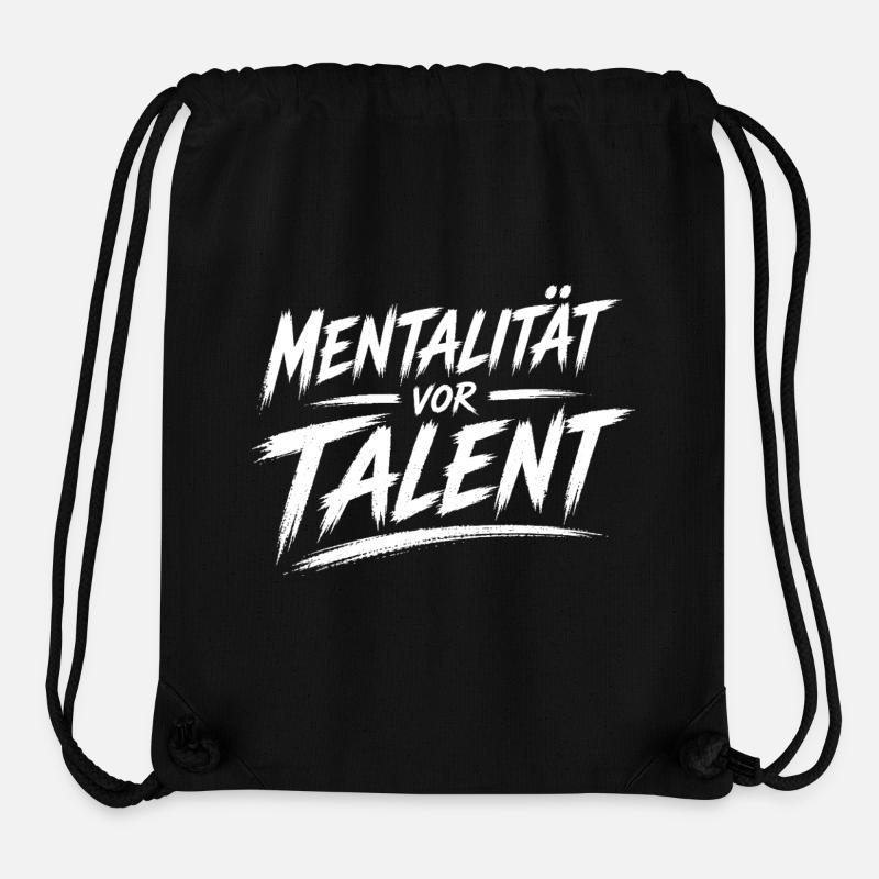 La mentalité avant le talent - Sac à cordon recyclé Stanley/Stella - noir