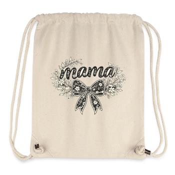 Cadeau Maman : Visuel Mama Rétro - Sac à cordon recyclé Stanley/Stella - blanc naturel - Devant