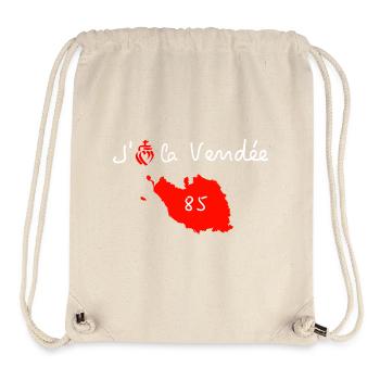 j'aime la vendee carte 85 - Sac à cordon recyclé Stanley/Stella - blanc naturel - Devant