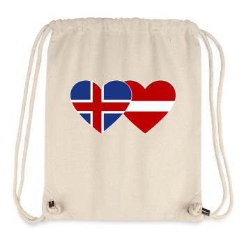 Iceland Latvia Flag Heart - Stanley/Stella Recycled Gym Bag - natural - Front