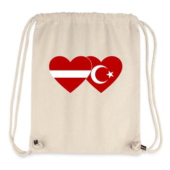 Latvia Turkey Flag Heart - Stanley/Stella Recycled Gym Bag - natural - Front