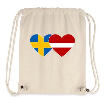 Sweden Latvia Flag Heart - Stanley/Stella Recycled Gym Bag - natural - Front