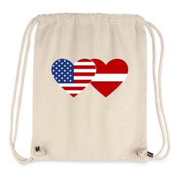 USA Latvia Flag Heart - Stanley/Stella Recycled Gym Bag - natural - Front