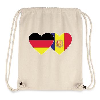 Germany Andorra Flag Heart - Stanley/Stella Recycled Gym Bag - natural - Front