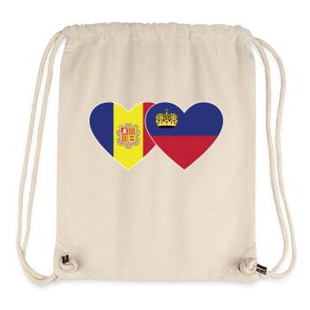Andorra Liechtenstein Flag Heart - Stanley/Stella Recycled Gym Bag - natural - Front