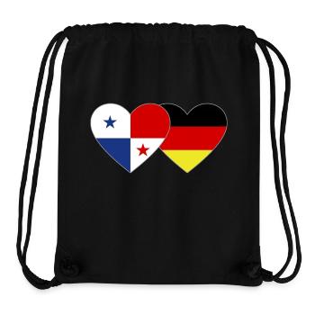 Panama Germany Flag Heart - Stanley/Stella Recycled Gym Bag - black - Front