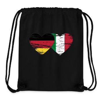 Germany Italy flag heart used - Stanley/Stella Recycled Gym Bag - black - Front
