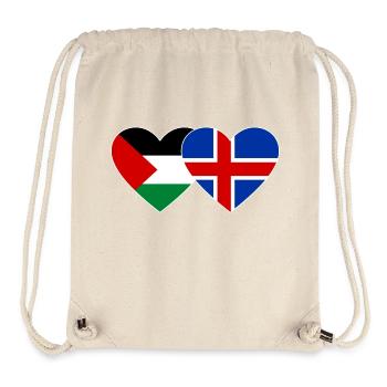Palestine Islande drapeau coeur - Sac à cordon recyclé Stanley/Stella - blanc naturel - Devant