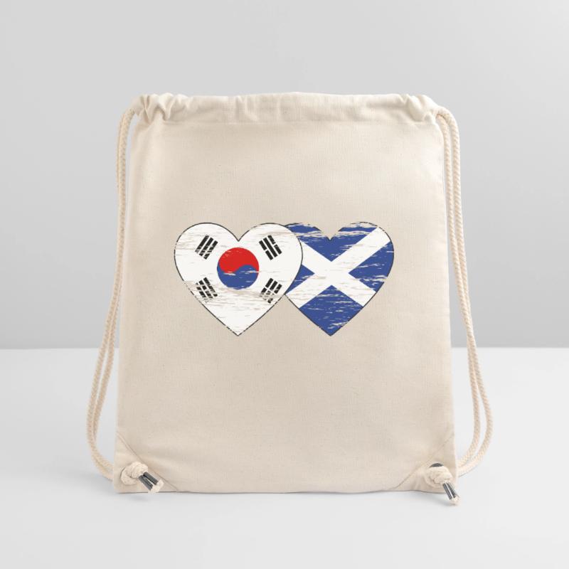 Corée du Sud Ecosse Drapeau Utilisé Sac à cordon recyclé Stanley/Stella