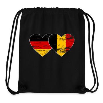 Germany Belgium Flag Heart Used - Stanley/Stella Recycled Gym Bag - black - Front
