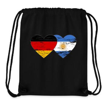 Germany Argentina Flag Heart Used - Stanley/Stella Recycled Gym Bag - black - Front