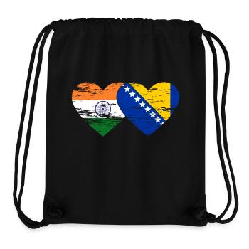 Indien Bosnien Flagge Herz used - Stanley/Stella recycelter Gym Bag - Schwarz - Vorne