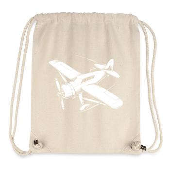 Propeller Plane Drawing - Stanley/Stella Recycled Gym Bag - natural - Front
