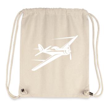 Propeller Plane Sketch - Stanley/Stella Recycled Gym Bag - natural - Front