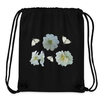 Stockrosen mit Schmetterlingen - Stanley/Stella recycelter Gym Bag - Schwarz - Vorne