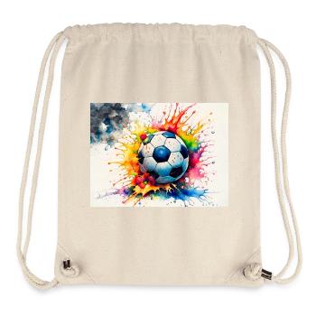 Explosiver Aquarell-Fußball - Stanley/Stella recycelter Gym Bag - Naturweiß - Vorne