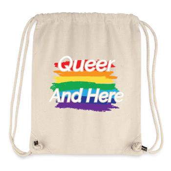 Fierté queer : design arc-en-ciel - Sac à cordon recyclé Stanley/Stella - blanc naturel - Devant