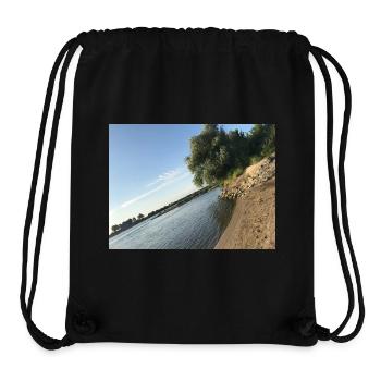 Natur am Fluss mit Bäumen und Ufer - Stanley/Stella recycelter Gym Bag - Schwarz - Vorne