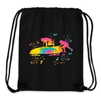 Bobfahrer Bobschlitten Zweierbob - Stanley/Stella recycelter Gym Bag - Schwarz - Vorne