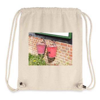 Verwitterte rosa Garteneimer - Stanley/Stella recycelter Gym Bag - Naturweiß - Vorne