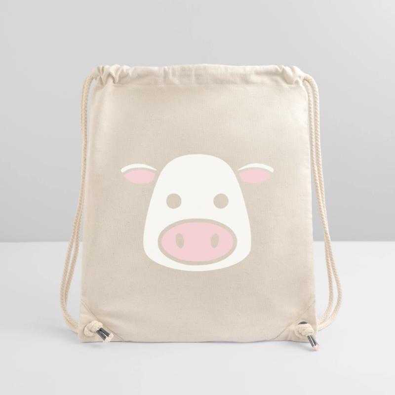 Cute Cow Head Face Comic Vector Stanley/Stella Recycled Gym Bag