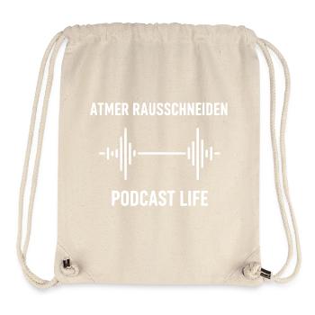 Podcastleben Barbell-Wellen - Stanley/Stella recycelter Gym Bag - Naturweiß - Vorne